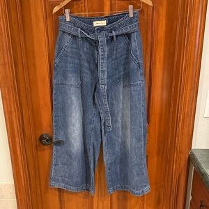 GAP Denim Paperbag Waist Wide-Leg Jeans - Dark Blue